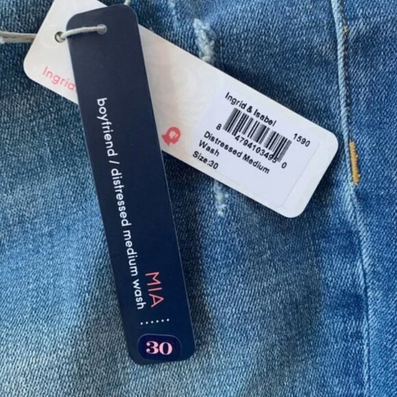 Ingrid & Isabel Mia Distressed Medium Wash Boyfriend Jeans - Picture 9 of 10